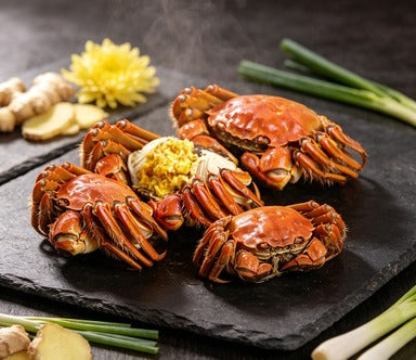 Fresh Whole Crabs with Ginger & Spring Onion