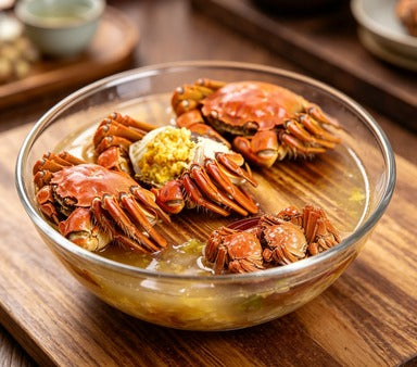 Fresh Whole Crabs with Ginger & Spring Onion
